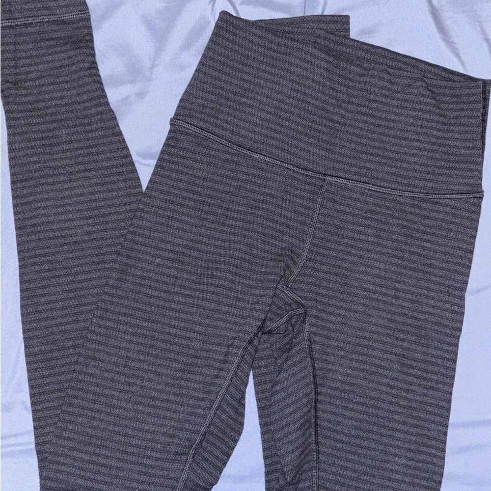 lululemon athletica Gray Striped Leggings